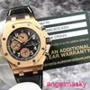 AP Moissanite Muñeco Reloj Royal Oak Offshore Series 26470or Black Panel de 18k Rose Gold Mechanical Mensic Mens Reloj 42 mm