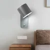 Wall Lamp Nordic Iron Art Bedside LED Modern Macaron Livingroom Bedroom Sconce E27 Rotatable With Switch Light Fixture