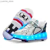 Inline rolschaatsen 16 type LED -licht Kinderen 4 wielen Skates schoenen Roller Outdoor Sneaker Detachable Skating Boys Girls 2 Rij oplaadbare Beginner Y240410