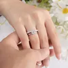 Anillos de racimo dring 0.7ct 3 mm piedra muda moissanite para mujeres s925 plateado diamantes de boda de la banda anillo apilable regalo de oro blanco