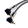 Angle Mini Jack 3,5 mm till 2 RCA Premium Audio Cable för PC -hörlurbil Mp3 Soundbox 3,5 mm till dubbla RCA AUX -kabel 1m 2m 3m 5m 8m