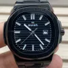 Seramik çerçeve siyah tarih kadran 40mm lüks erkekler izle paslanmaz çelik erkek bilek saatleri