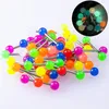 10pcs Luminous Langue Ring Stud Piercing Piercing Barbell Acrílico Barra para mulheres Men Glow à noite jóias do corpo punk 14G