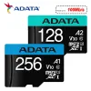 Karten ADATA SDXC MICRO CARD 32 GB 64 GB 128 GB 256 GB A1 V10 U1 Klasse 10 UHS I Speicherkarte MicroSD -Karten -Flash -Kartenspeicherkarte für Telefon