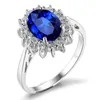 Pierścienie zespołowe księżniczka Diana Ring 925 Srebrny zaręczyny Pierścień Weddna Kobieta panna młoda Zestaw Diamentowy obietnica Prezentacja Biżuteria Prezenty J240410