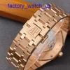 Sıcak AP Bilek İzle Royal Oak Serisi 15400or.oo.1220or.01 Gül Altın Siyah Plaka Erkek Moda Günlük İzleme