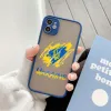 Ukraine Flag National Emblem Phone Case pour iPhone 11 12 13 14 Pro Max XS XR 8 7 Plus SE2 Fundas de pare-chocs de couverture mate morte de choc.