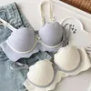 Bras Underwear Women's Sexy Cute Kawaii Gathering Push Up Comfort Wireless Beauty Back Ladies Bra And Panty Female Lingerie 2Pcs Set