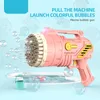 Pomperos Toys Bubble Gun Rocket 69 Holes Rocket Bubbles Machine Launcher Forma Automatica Sap Glower Toys per bambini Giocatto