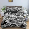 Conjunción de ropa de cama de estampado de camuflaje 3D colchado edredón nórdico (talla gemela completa rey reina)