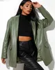 Costumes de femmes Blazers Femmes Pu Leather Blazera Cold de couches sur mesure