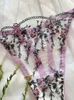 Behas sexy beha sets voor vrouwen bloemen transparant lingerie kant borduurwerk Fairy naadloos ondergoed zie door exotische beha korte set 240410