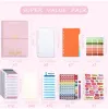 Notebooki Bronzing Sakura Pu skórzany notebook pu skórzana okładka Binder Folder Journal z zamek błyskawicy arkusze budżetowe Enveld Planner Notatnik