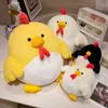 Plush Dolls New cute rooster plush toy filled with fluffy living animals rooster soft doll little chicken pillow birthday gift J240410
