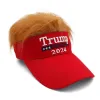 Hat 2024 Embroidery with Hair Baseball Cap Trump Supporter Rally Parade Cotton Hats New CPA5718 0410