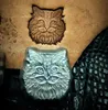 Mini söt katt kattunge mönster handarbete unikt design diy läder arbetsverktyg snidande stans hantverk verktyg