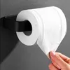 Modern Simple Black Toilet Roll Paper Holder Towel Bar Tissue Rack Wall Mounted Bathroom Kitchen Hook Modern Black Hanger