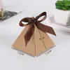 50/100pcs Triangle Marbling Candy Gift Box DIY Kraft Paper Valentine Chocolate Boxes Packaging New Year Wedding Decoration