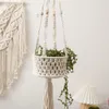 Hand geweven macrame plantenhanger tapijt Tapestry Noordse hangende mand hangende planter manden bloem pot net tuin balkon decor