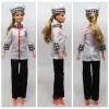 New Clothes for Barbie and Ken Chef Top Pants Hat 3 Pcs Set with 43pcs Kitchen Tool Food Accessories Mini Items Dollhouse Toy