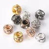 10pcs Rondelle 8mm 10mm Crystal Ball Hollow Metal Loose Spacer Beads for Jewelry Making DIY Crafts Findings