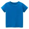 티셔츠 어린이 아이 평범한 티셔츠 셔츠 어린이 소년 여자 아기 아기 유아 용 유아용 고체 블랭크 코튼 옷 흰색 흑인 어린이 여름 티 240410