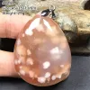 Vérihes Natural Cherry Agate Pendant pour les femmes Lady Man Love Gift Beauty Crystal Silver Beads Stone Reiki Gemstone Jewelry Aaaaa