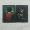 6pcs/lot quilting Court Cats Hand Dyed Painting Design Design Design Designative Paintings Cats Fabric Diy Fabric Gentleman 15*20cm