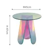 Nordic Acrylic Side Table Display Designer runden farbenfrohe Regenbogen klarer Acryl -Schillern Kunst Couchtisch Hausmöbel