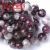 A+ Natural Plum Bossom Tourmaline -kralen Gladde steenronde losse kralen voor sieraden maken DIY armbanden accessoires 6 8 10mm 15 "