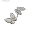 Haut de gamme de créateurs de marque Vancefe pour femmes 925 Sterling Silver Diamond Inlaid Double Butterfly Ring Femme Natural White Senior Brand Logo Designer Bijoux