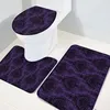 Des tapis absorbants de noix de bain sont 3 pièces avec couvercle de couvercle de toilette