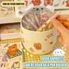 Müll können Organisator INS Desktop mit Deckel Kawaii niedlichen Bären Mülleimer Stellbox Girl Stifthalter Aufbewahrungs Bucket mit Flip Top