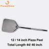 Pizzathome New 44/46 Zoll Aluminium Hartschicht perforiertes Langpizza -Schale Rechteckige Pizza Schaufel Abnehmbares Paddel -Pizza -Werkzeug