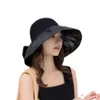 모자 여성, 여름 검은 고무 햇빛 모자, UV 저항성 얼굴 차단, Fisherman 's for Outings, 유행이 큰 챙이 큰 챙 선 스크린 모자