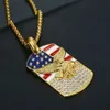 Hip Hop sieraden Gold vergulde diamant American Eagle hanger ketting