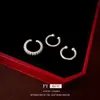 Cold Zircon Circle Circle Clip Clip à trois pièces, design unique, minimaliste, pas de clip d'oreillette d'oreille, boucles d'oreilles à la mode pour femmes