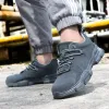 Boots Work Safety Shoes for Men Steel Toe Working Shoes Male Antipuncture Safety Boots Lightweight Suede Leather Sneakers