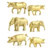 12pcs Safari Animal Birthday Centroce Gold Plastic Animal Figurines Toys Jumbo Safari Zoo Animal Figures pour la douche de bébé D