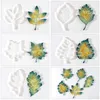 TABLEAU MATS 5PCS / Set Leaf Base Silicone Moule Resin Artisanage Coulage de bijoux époxy Pendant Moule Moule Moule MAIS