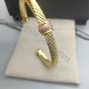 Mode 7mm Armreifen 18k Charme Klassiker Gold Diamond Armband Armband Silber Luxus Kabel Designer Schmuck Farbe mit weißem und rosa Zirkon