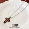 Asymmetric Zircon Cross Sweet Cool Style, Light , Personalized Design Sense, Sweater Chain, Internet Red New Necklace, Female