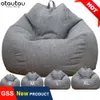 OTAUTAU Big XXL Leinen-Sitzsack-Sofabezug ohne Füllung, Sitzsack-Stuhl, Pouf, Bett, Couch, Ottomane, Sitz, Tatami-Puff, Relax-Lounge-Möbel