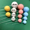 20Pcs Cake Topper Gold Silver Ball Happy Birthday Cake Topper DIY Cupcake Flag Wedding Christmas Ball Decor Birthday Decoration