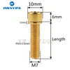 Wanyifa Titanium Bolt M7X20/25mm med brickor Hexhuvudskruvar för MTB -cykelcykelstam 4st