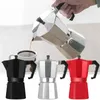 Koffiezetapparaat Moka Pot Aluminium Stovetop Espresso Maker Classic Italiaanse Cubaanse koffie Percolator Fornuis Cappuccino Silver Black Red