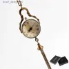 Pocket horloges Nieuwe mode retro ronde bal kwarts fob pocket kwast trui ketting ketting sieraden cadeau y240410