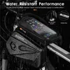 West Cykling 6.2in ​​Cykelpåse Främre ram Topp Tube Road Mtb Bike Bag Waterproof Phone Case Touch Screen Cykling Tillbehör