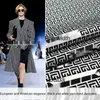 Czarno-biały kratę trójwymiarowa z przędzą Jacquard Jacquard Jacquard Fabryka Fabryka Fabryka Fabryka materiału nie jest poza magazynem