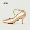 Zapatos de baile Top Modern Latin Women's Soft Sole National Standard Waltz Satin de alto grado BD 187 Professional Ballroom